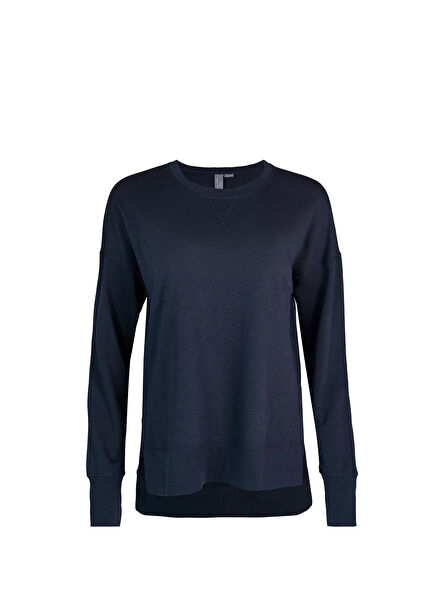 After Class Longline Lacivert Kadın Spor Sweatshirt