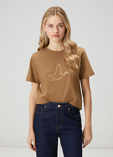 Khaki Chain Logo T-Shirt