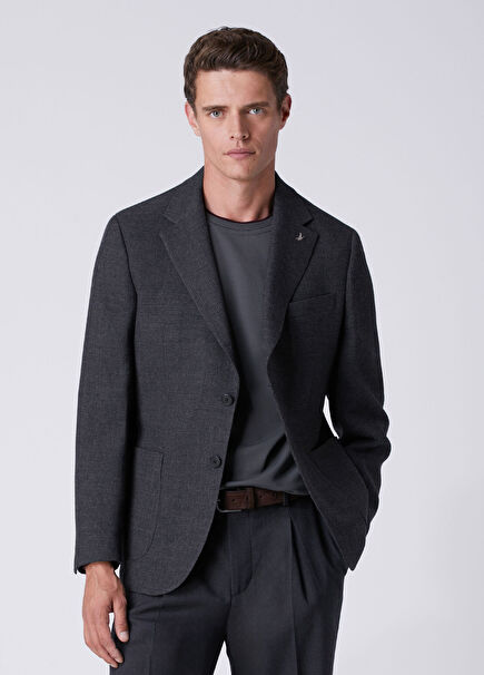 Anthracite Dobby Wool Blazer