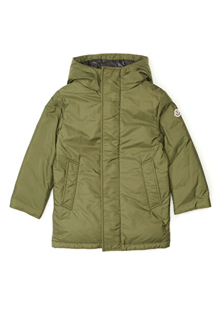 Yeşil Kapüşonlu Erkek Çocuk Parka