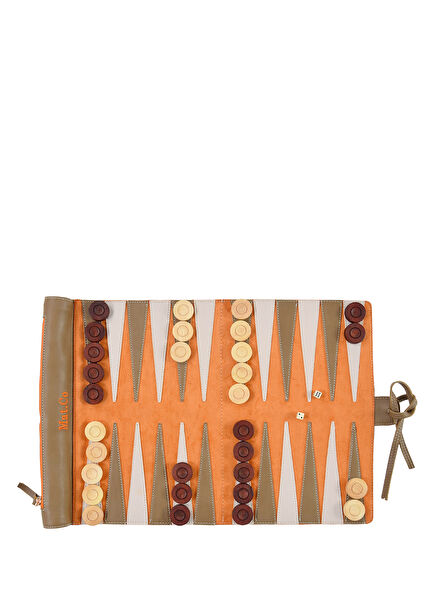 Naranja Leather Folding Backgammon Set