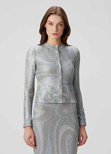 Silver Patterned Cardigan