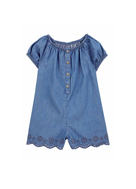 Blue Girl Short Jumpsuit
