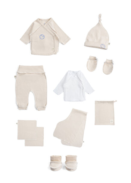 Ecru Organic Cotton Premature Baby Hospital Exit Set of 10