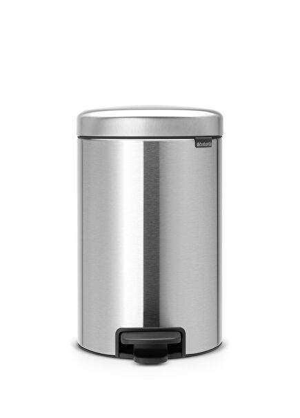 NewIcon Matte Steel Foot Pedal Charcoal Trash Can 12 lt