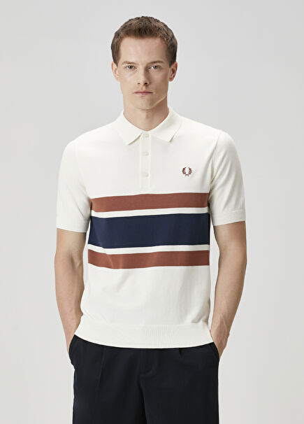 Regular Fit White Polo Knitted T-Shirt