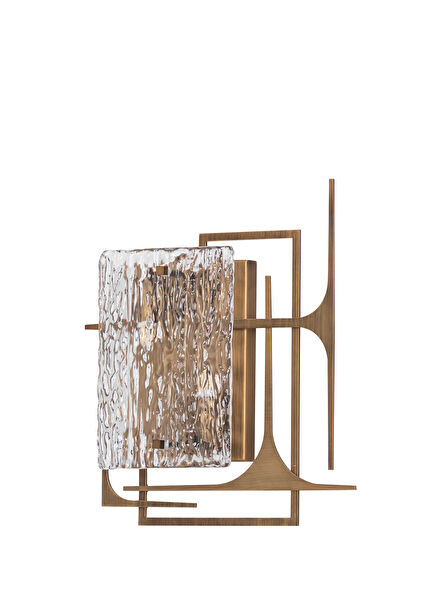 Belize Brown Frosted Tumbled Glass Resin Protected Sconce