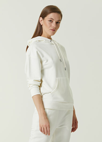 Ekru Kapüşonlu Sweatshirt