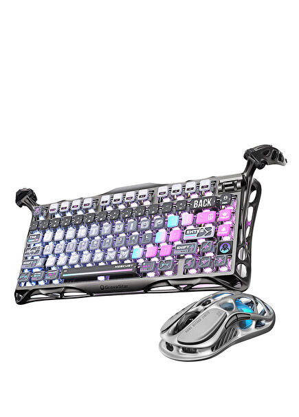 Mercury Cyberpunk K1 Pro+M1 Pro Kablosuz Rgb Işıklı Mekanik Q Gaming Klavye ve Optik Mouse Seti