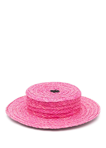 Pembe Kadın Rafya Şapka