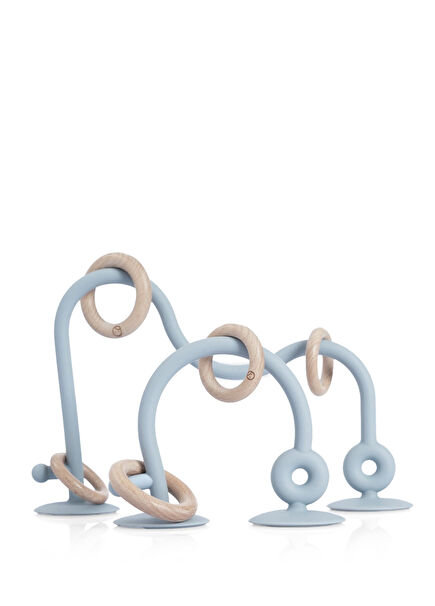 Blue Silicone Educational High Chair Toy