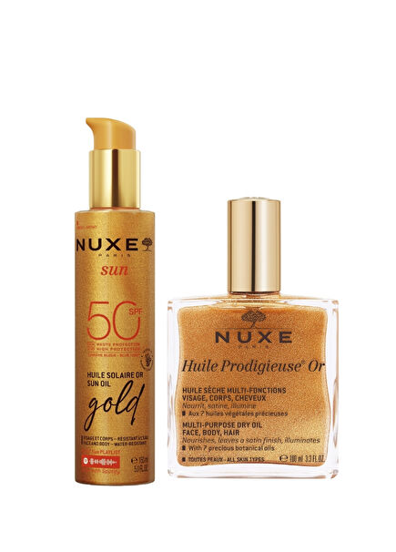 Sun Huile Solaire Or Sun Oil Gold 50 ml + Multi Purpose Dry Oil 100 ml Cilt Bakım Seti