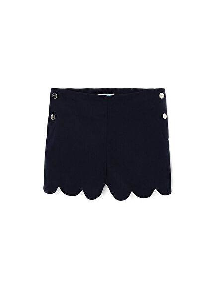 Fistolu Lacivert Kız Çocuk Şort