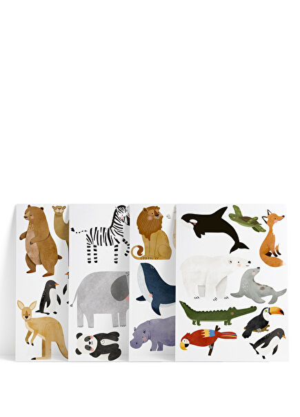 Hayvanlar Çocuk Odası Duvar Etiketi