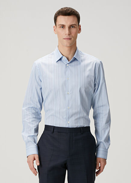 Light Blue Stripe Patterned Shirt