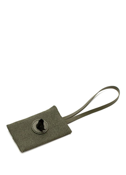 Khaki Leather Canvas Dog Needs Bag