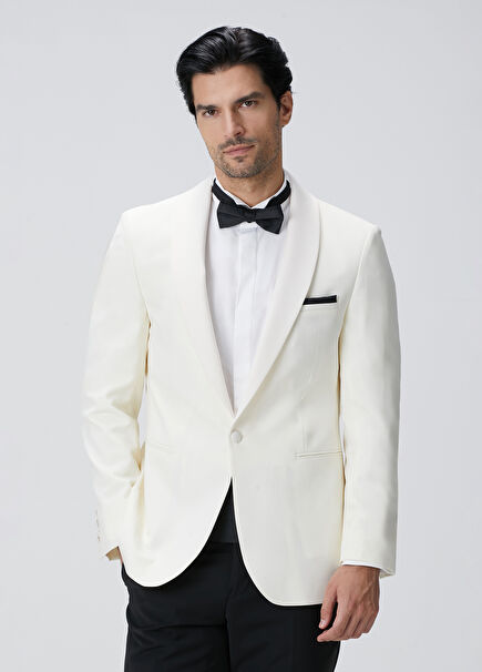 Off-White Wool Tuxedo Jacket