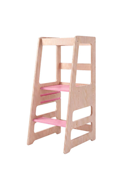 Pink Wooden Adjustable Learning Tower