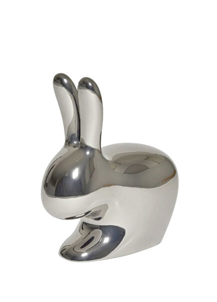 Rabbit Metalik Gümüş Tabure