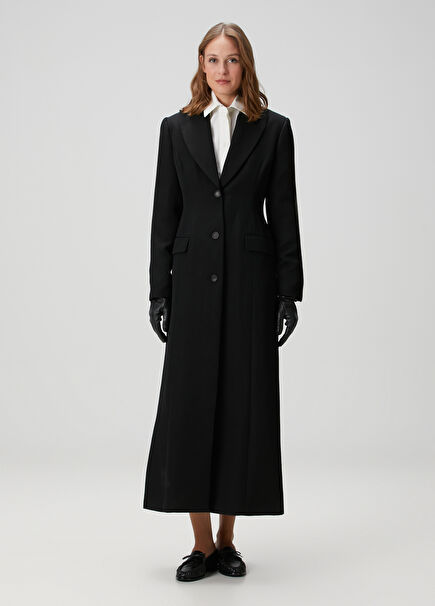 Gaia Black Wool Coat