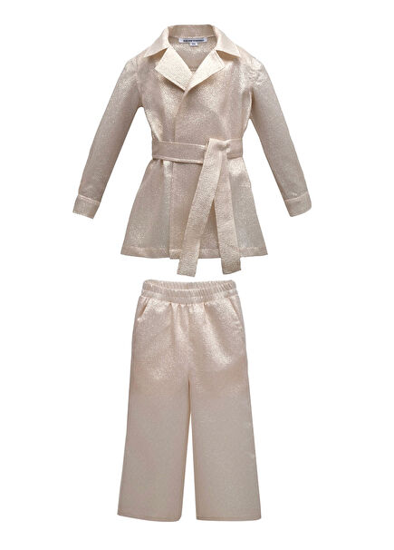 Kelli Trench Pantolon Kız Çocuk Set Takım
