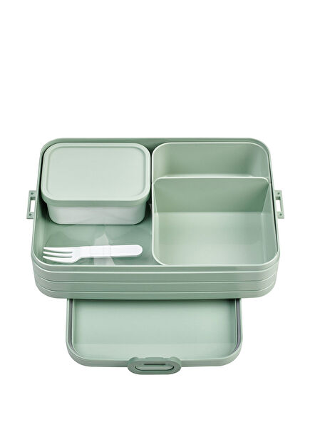 Bento Lunch Box Take A Break Large Nordic Sage Partitioned Portable Food Container 1500 ml
