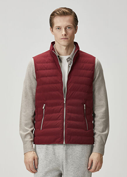 Burgundy Puff Vest