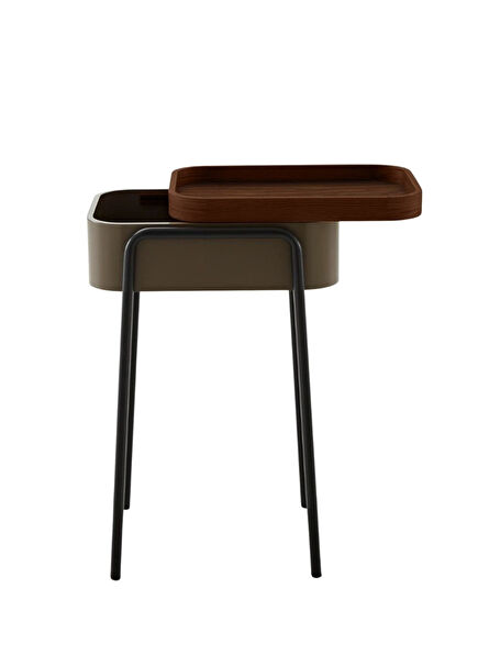 Couliss Brown Solid Walnut Side Table