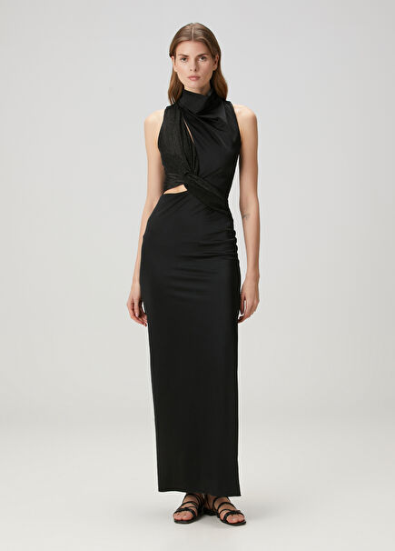 Mariah Black Maxi Evening Dress