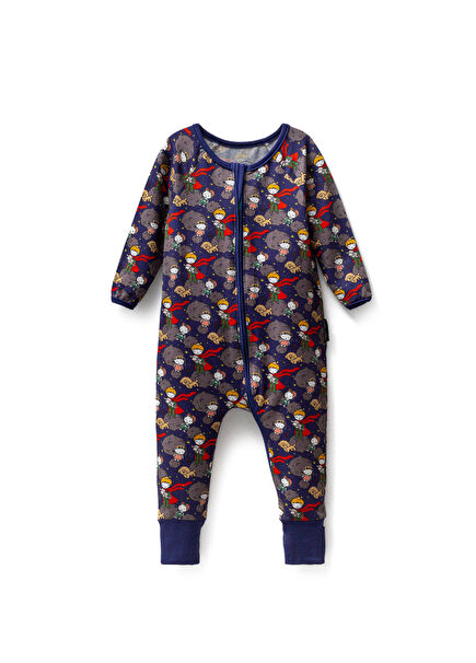 Lacivert Küçük Prens Desenli Erkek Bebek Uyku Tulumu
