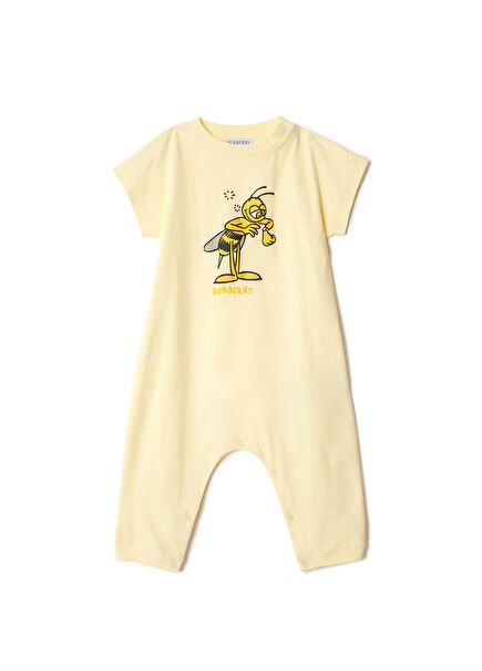 Jensen Bee Bee Playsuit Printed Yellow Short Sleeve Unisex Baby Jumpsuit
