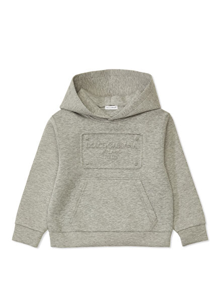 Gri Kapüşonlu Erkek Çocuk Sweatshirt