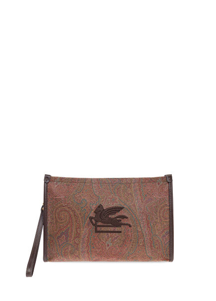 Brown Ethnic Patterned Men's Hand Portfolio