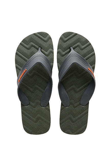Track Waves Green Men's Beach Slippers