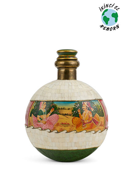 Figürlü El Boyama Kemik Şişe Dekoratif Obje