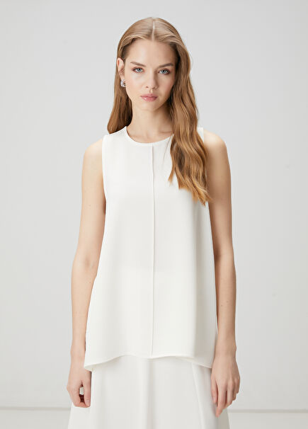 Off-White Crepe Blouse