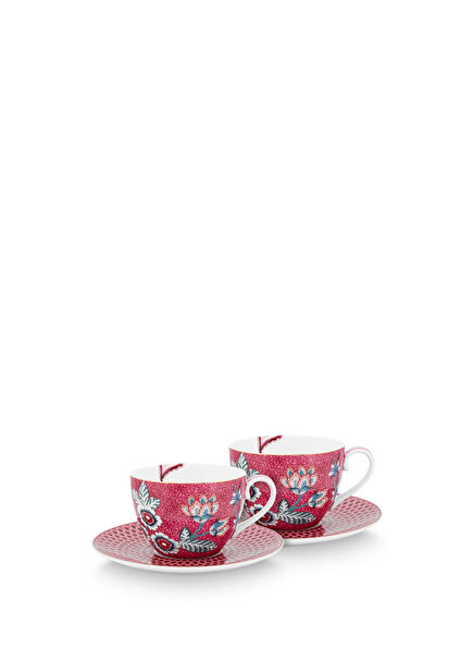 Flower Festival Porcelain Tea Cup Set of 2