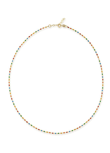 Golf Multicolored Enamel 14K Yellow Gold Women's Necklace