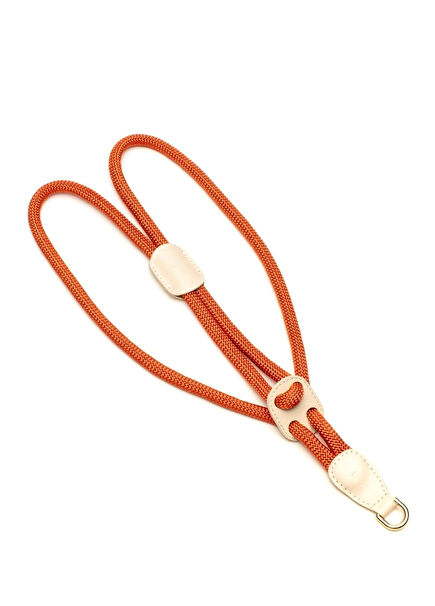 Orange Beige Paracord Leather Dog Harness