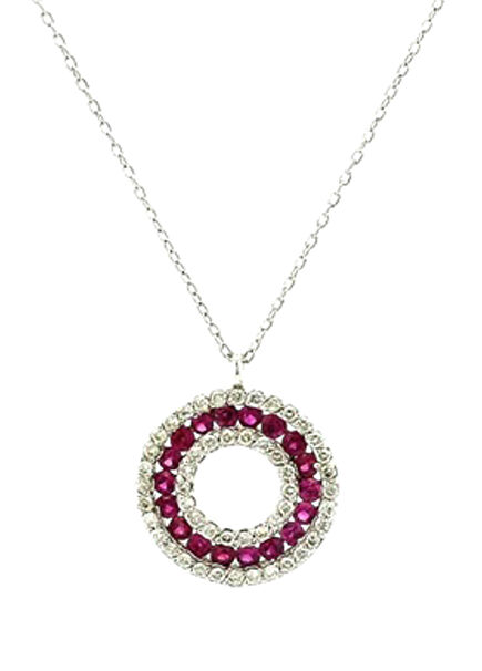 Soul Therapy Rubies Diamond Women's Gold Necklace
