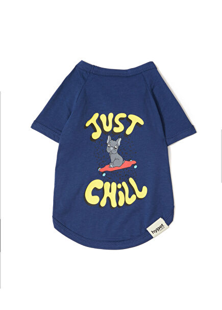 Just Chill Tee Cotton Navy Dog T-Shirt