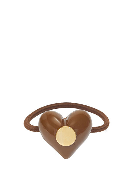 Brown Heart Shaped Women's Elastic Hair Tie