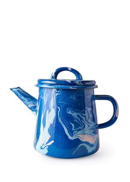 New Marble Navy Blue Marbling Teapot