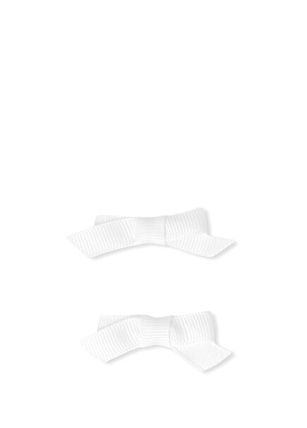 Beyaz Kız Bebek 2'li Grosgrain Fiyonk Toka