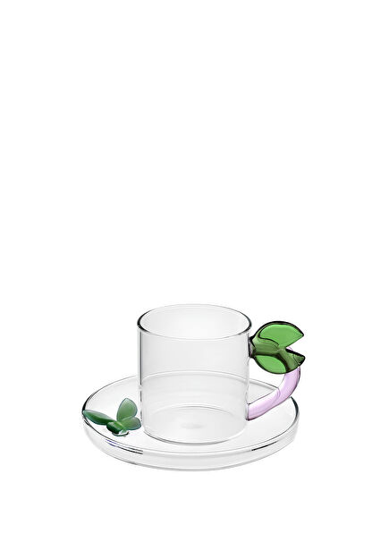 Leaf Figurine Glass Coffee Cup