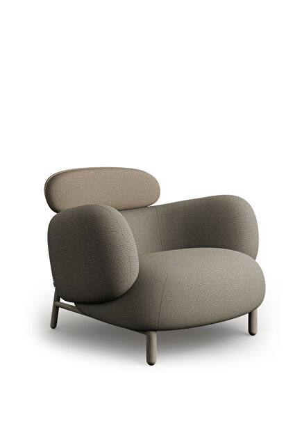 Moby Low Metal Legged Grey Armchair