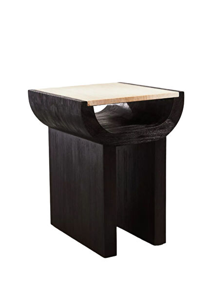 Vona Black Rectangular Wooden Side Table
