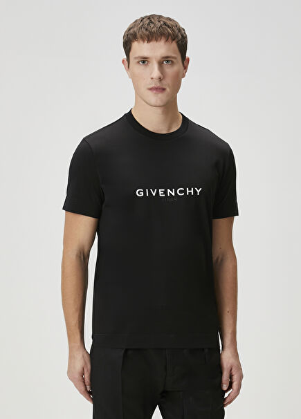 Black White Logo Detailed T-Shirt