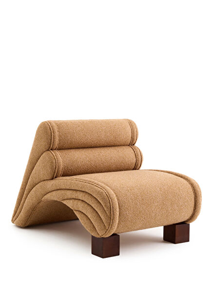 Nami Lounge Camel Beige Wooden Armchair