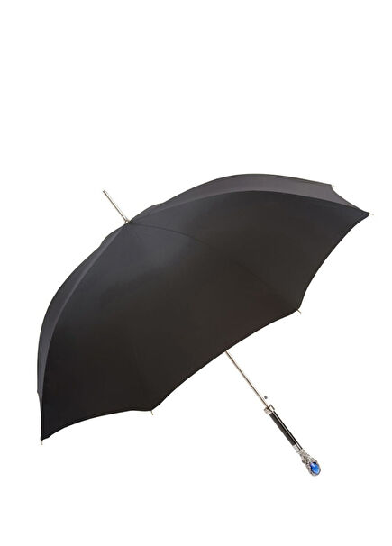 Black Luxury Umbrella with Blue Stone Handle